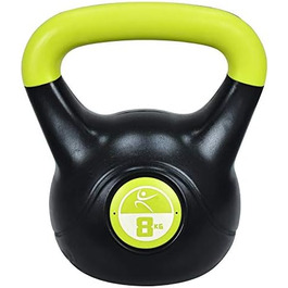 Гиря LIFEFIT 8 кг, вінілова, чорна для фітнесу