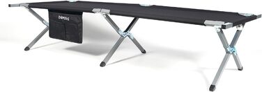 Розкладне ліжко 24MOVE® для кемпінгу та відпочинку на природі, 210x72x45 см, чорне, до 200 кг