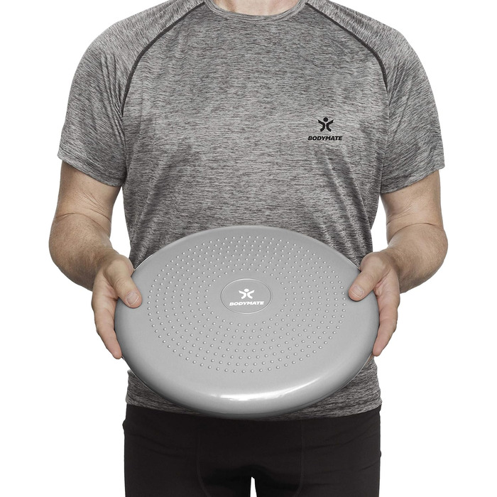 Крісло-подушка BODYMATE для балансу та тренувань, 34 см, срільно-сірий колір