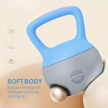 Гантель SportNOW Soft Kettlebell 10 кг з нековзним ручним захватом для тренувань у залі та дому
