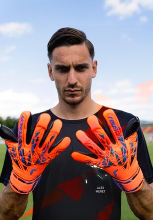 Воротарські рукавички Reusch Attrakt Silver NC, унісекс, розмір 9.5, помаранчево-синьо-чорні