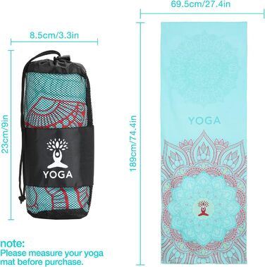Рушник для йоги MoKo Lotus, нековзний, для килимка, швидковисихаючий, поглинає піт, для пілатесу, хот-йоги та пікніка