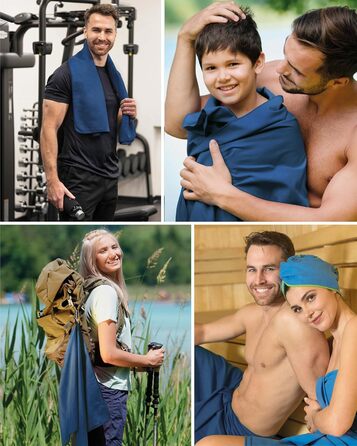 Рушник Fit-Flip з мікрофібри - компактний, швидковисихаючий, для спорту, подорожей та пляжу - 60x120 см, 1 шт. Marineblau (морська синя)