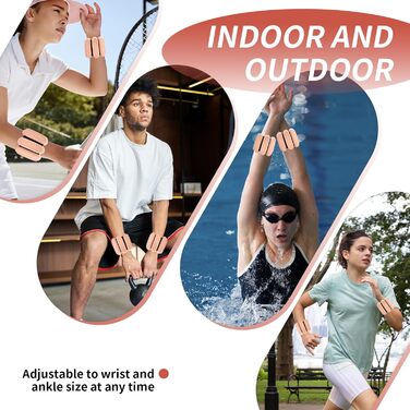 Набір манжет на зап'ястя для плавання та фітнесу, 1 кг, регульовані, для жінок