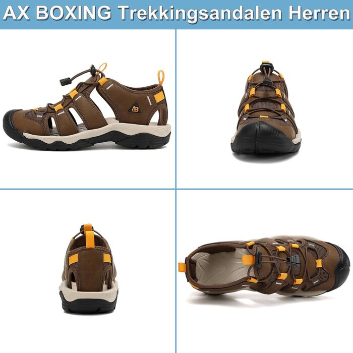 Чоловічі сандалі AX BOXING для трекінгу та спорту, коричневі, розмір 44 EU