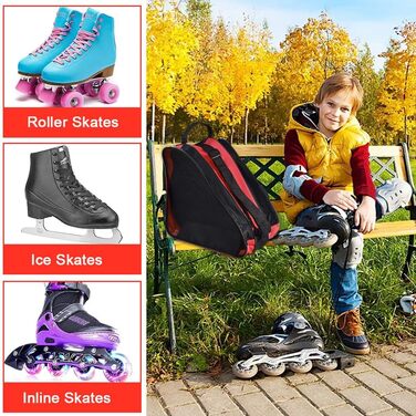 Сумка для ковзанів Tasche - для хокею, фігурного катання, лиж, червона, з регульованим ременем