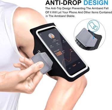 Спортивний браслет для телефону Universal, Тримач для телефону для бігу з навушниками та кишенею. Підходить для iPhone 16 Pro Max/15 Pro/14 Pro/13/12/11. Кишеня для телефону для бігу та тренувань. До 6.9 дюймів (A - Зелений замок)