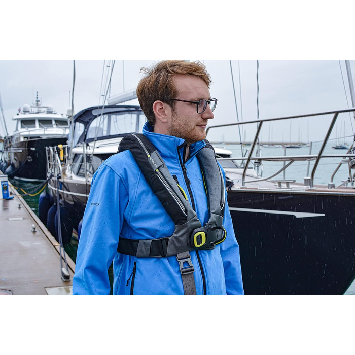 Рятувальний жилет Spinlock Deckvest 6D автоматичний, з обплетенням, чорний/антрацит