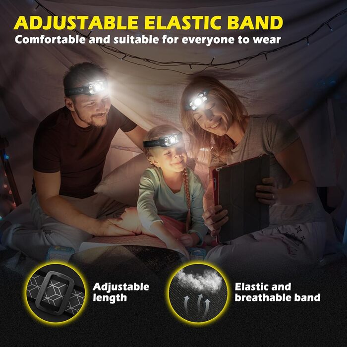 Налобний ліхтар Hyted LED, 2 шт., 2000 люменів, перезарядна батарея, 10 режимів, водонепроникний IPX5, для бігу, кемпінгу, риболовлі