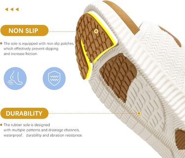 Спортивні сандалі KuaiLu жіночі з м'якою устілкою, ортопедичні, для туризму та відпочинку, білі/хакі, 39 EU