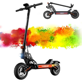 Електросамокат TODIMART G2/S9/13, 1000 Вт, 48В 20.8А·год, запас ходу 40-90 км, складаний, подвійна підвіска, ключовий запуск, 10'' позашляхові колеса, вантажопідйомність 150 кг