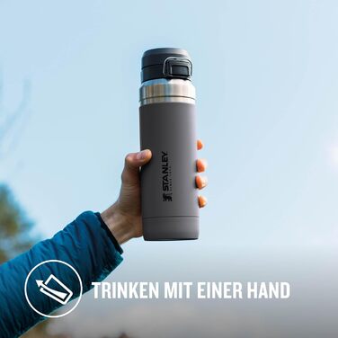 Термос-бутилка Stanley Quick Flip з нержавіючої сталі, 7+ годин холодна, BPA-free, герметична, для води, з кришкою на засувці, можна мити в посудомийці