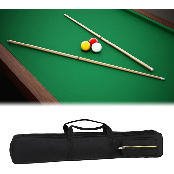 Чохол для кия Billard з 8 відділеннями, з ремінцем, ударостійкий, для кия з суглобом 1/2, чорний