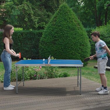 Стіл для пінг-понгу складний Fabula для дітей та підлітків, Indoor & Outdoor, розмір midi, 165x84x72 см, FASports з сіткою, ракетками, м'ячем