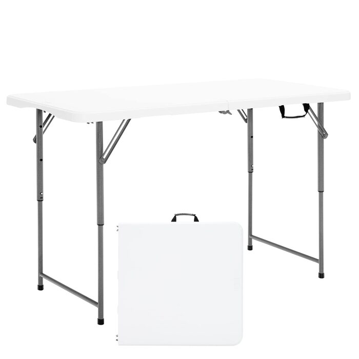 Складний стіл для кемпінгу COSTWAY, регульована висота, 120x60x74.5 см, з ручкою для перенесення - для пікніка, весіль, вечірок