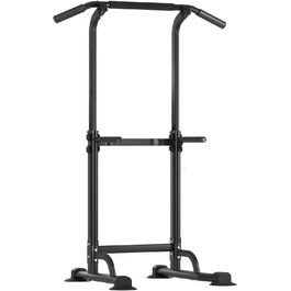 Багатофункціональна турнікова станція AuraCraft Power Tower, регульована висота 169-210 см, чорна. Тренажер для дому, 74x81 см
