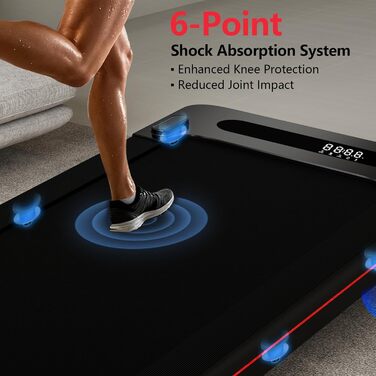 Bluearth Walking Pad - Бігова доріжка для ходьби з автоматичним нахилом 10%, для дому та офісу, з додатком, підтримкою Live-курсів, до 150 кг, 2.5 к.с., чорна