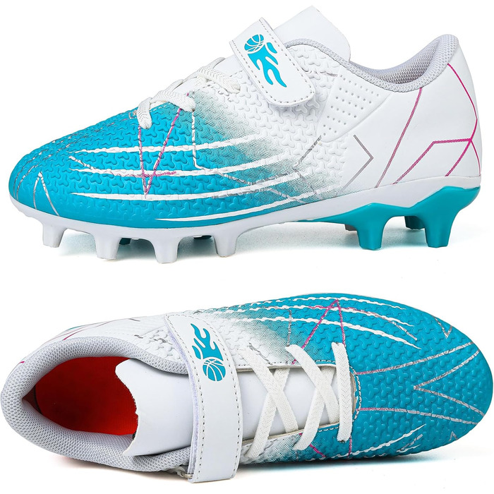 Дитячі футбольні бутси з шипами, професійні, для хлопчиків та дівчаток, розмір 35 EU, біло-блакитні