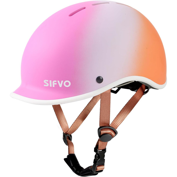 Дитячий велосипедний шолом Scoot and Ride, для хлопчиків і дівчаток, розмір 51-55 см, рожево-оранжевий градієнт, для скейтборда і самоката