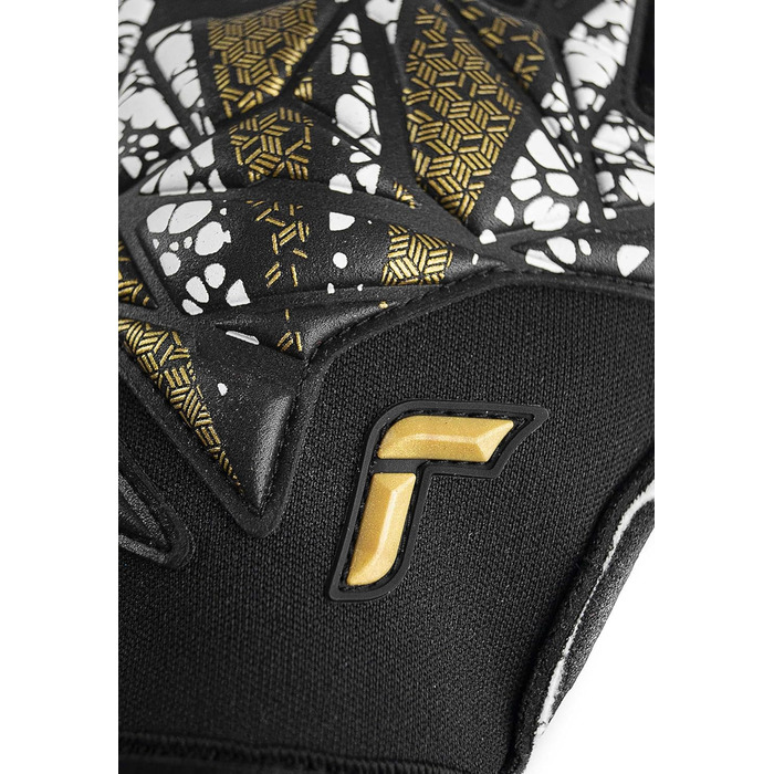 Воротарські рукавички Reusch Attrakt Gold X Evolution Cut з підтримкою пальців, унісекс, розмір 9.5, чорні-золоті-білі