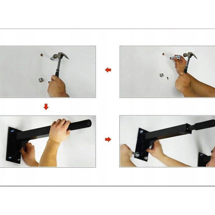 Климмер на стіну ASATO® 4-в-1 – до 200 кг, турнік з дип-станцією, сталь, 95 см, для дому