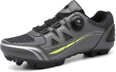 Велосипедні черевики MTB для чоловіків та жінок, сумісні з SPD, з шипами, дихаючі, зносостійкі, сірі (43 EU)