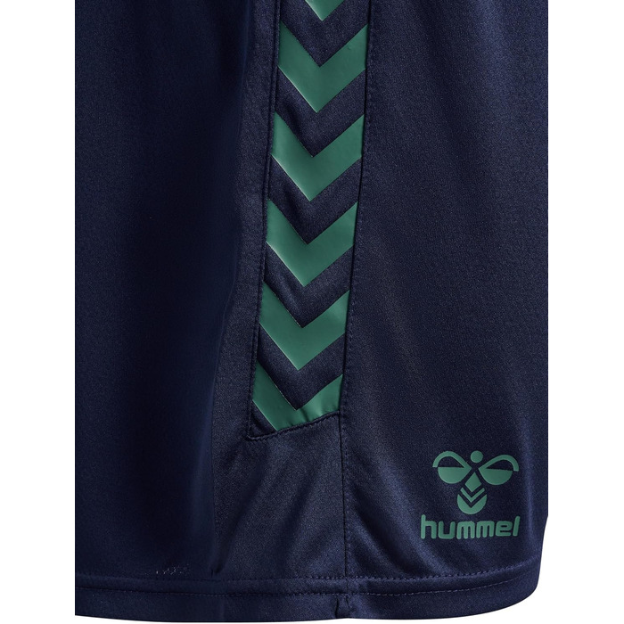 Чоловічі спортивні шорти Hummel Core Poly дихаючі, темно-сині з зеленим (розмір L)