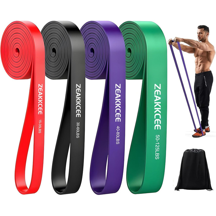 Стрічки для фітнесу з різним опором, еспандери для тренувань, йоги та м'язової тонізації