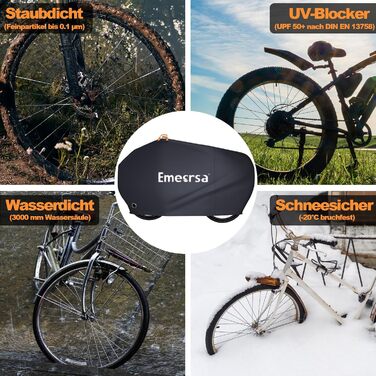 Водонепроникний чохол для велосипеда Emersa 600D Oxford, 180x70x110 см, для 1 велосипеда, темно-синій