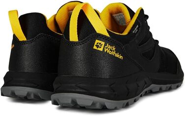 Черевики туристичні Jack Wolfskin Woodland Texapore Low для дітей, 33 EU, чорний/жовтий