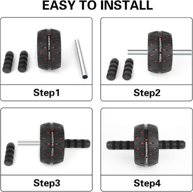 Ролер для пресу YIFMOO з килимком для колін, комплект: ролик для пресу, тренажер для пресу, підходить для початківців та професіоналів, неслизьке обладнання для тренування пресу вдома, фітнес-обладнання