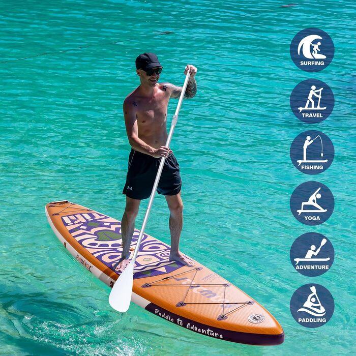 Надувна SUP-дошка FunWater 350 см з сидінням, подвійне весло та насос для сапсерфінгу