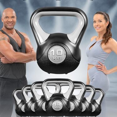 Гиря Miweba Sports KB200 4-12 кг для фітнесу, силових тренувань, гумове покриття, для дому та вулиці