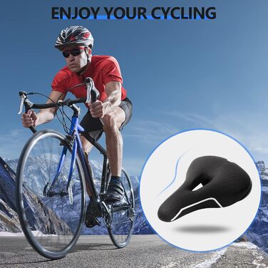 Зручний велосипедний сідло Cityradsättel для міста, чоловічий/жіночий, з Memory Foam, ергономічний, широкий, з інструментом (чорний, Стиль 3)