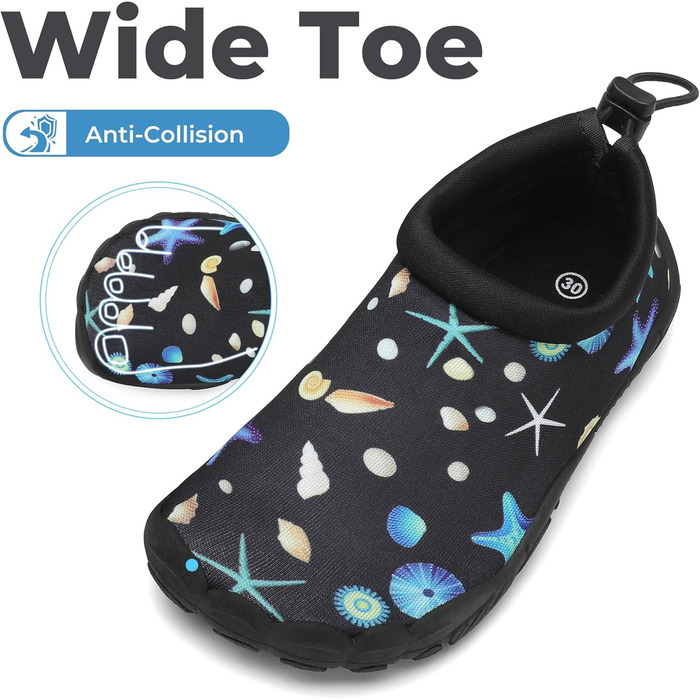 Дитячі шльопанці Mishansha для плавання та басейну, дихаючі, антиковзкі, розмір 24-35, блакитний/чорний