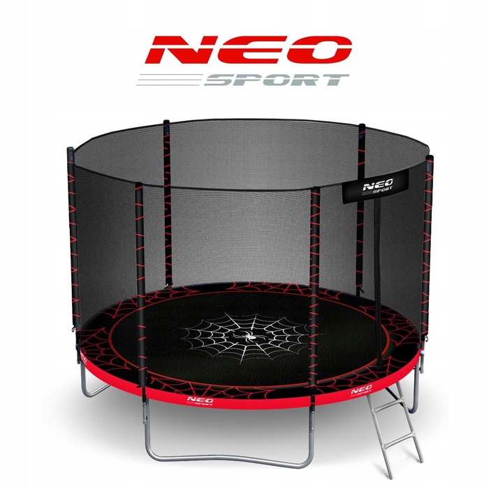 Садовий батут Neo-Sport 6ft/183см із зовнішньою сіткою та драбиною