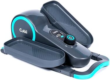 Cubii GO Аква – еліптичний тренажер для офісу під стіл, педальний міні-фітнес-тренажер з LCD-екраном, регулюванням навантаження, для дому та роботи, на колесах