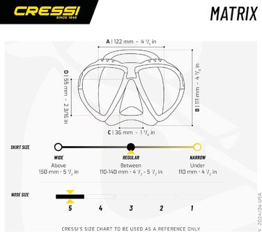 Маска для дайвінгу та снорклінгу Cressi Matrix або комплект маска + трубка Gamma, унісекс, універсальний розмір