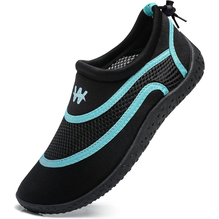 Водні черевики WateLves: швидковисихаючі, дихаючі, унісекс для плавання, басейну, пляжу (41 EU, чорний)