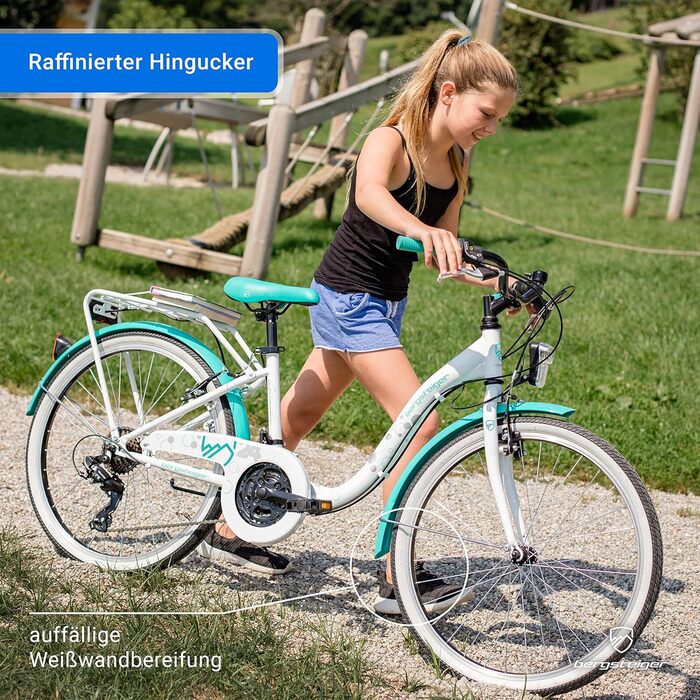 Дитячий велосипед Bergsteiger Atlantis 20/24 дюймів для дівчаток, 6-11 років, Shimano, StVZO, динамо-освітлення
