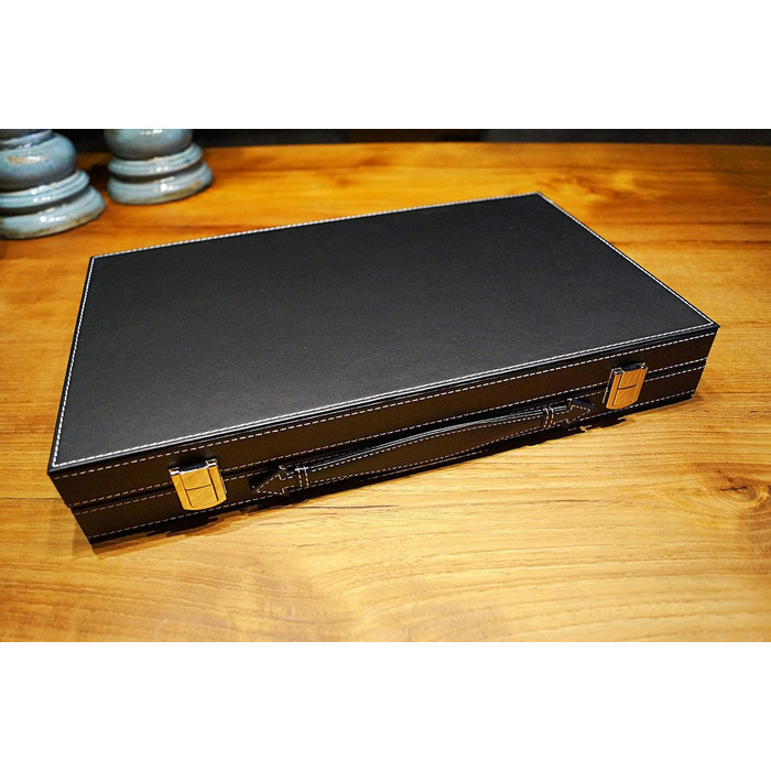 Набір для гри в нарди PrimoGames Attaché, штучна шкіра, фетрова підкладка, 48x38 см, з кубиками та стаканчиками