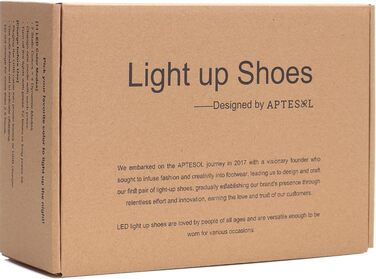 APTESOL LED кросівки високі, світлодіодні, USB зарядка, для жінок та чоловіків (36 EU, білі)