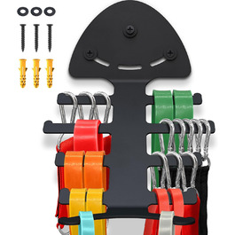 Набір еластичних стрічок для тренувань з полицею для зберігання фітнес-обладнання (Чорний)