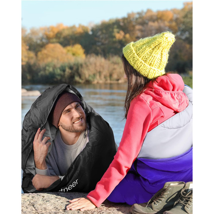 Спальний мішок Sportneer для дорослих та дітей - легкий, компактний, для кемпінгу, походу, рюкзака, 220x75 см, фіолетовий