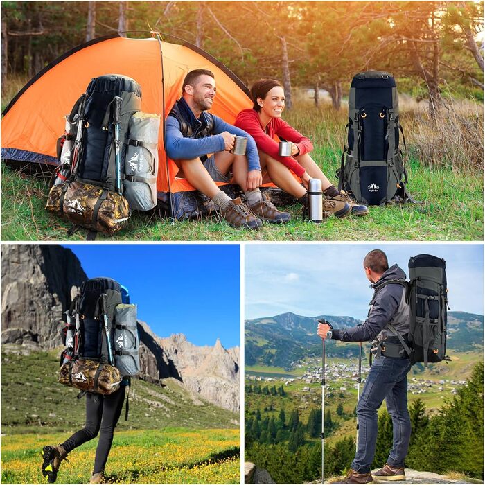 Рюкзак Night Cat 90L для туризму, подорожей, кемпінгу, дихаючий, чоловічий/жіночий, для трекінгу, альпінізму, велоподорожей, синій