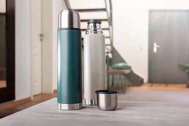 Термос alfi isoTherm Eco 750 мл, нержавіюча сталь, бірюзовий, з кришкою-чашкою, герметичний, тримає тепло 12 годин, холод 24 години, BPA-free