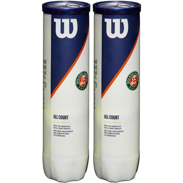Тенісні м'ячі Wilson Roland Garros All Court жовті, 8 шт, для дорослих, універсальні