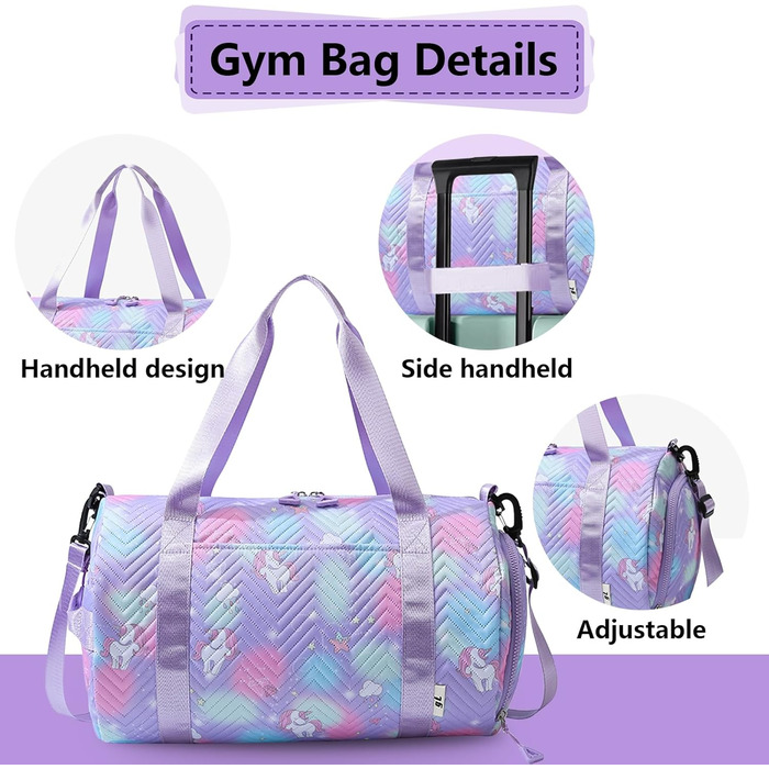 Спортивна сумка з єдинорогом, унісекс (фіолетовий)