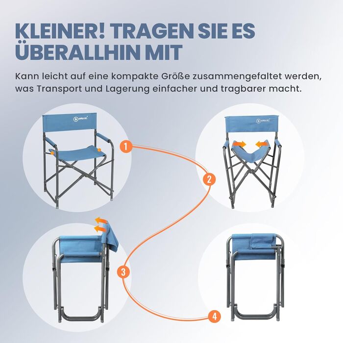 Крісло для кемпінгу Homecall: складне, ультралегке, 120 кг, для відпочинку на природі, риболовлі, саду. Набір 2 шт.