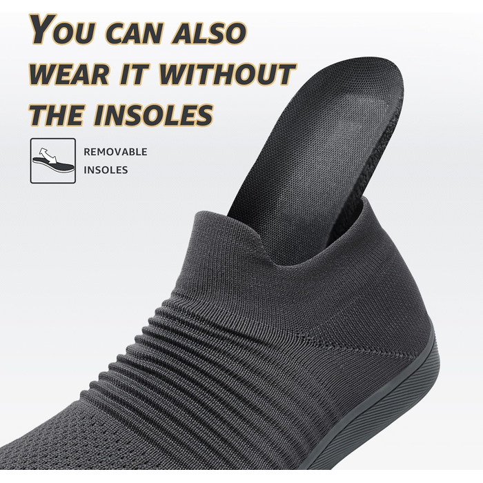 ELAPHURUS Легкі дихаючі кросівки для ходьби без шнурів (унісекс), зелені (45 EU, сірий)